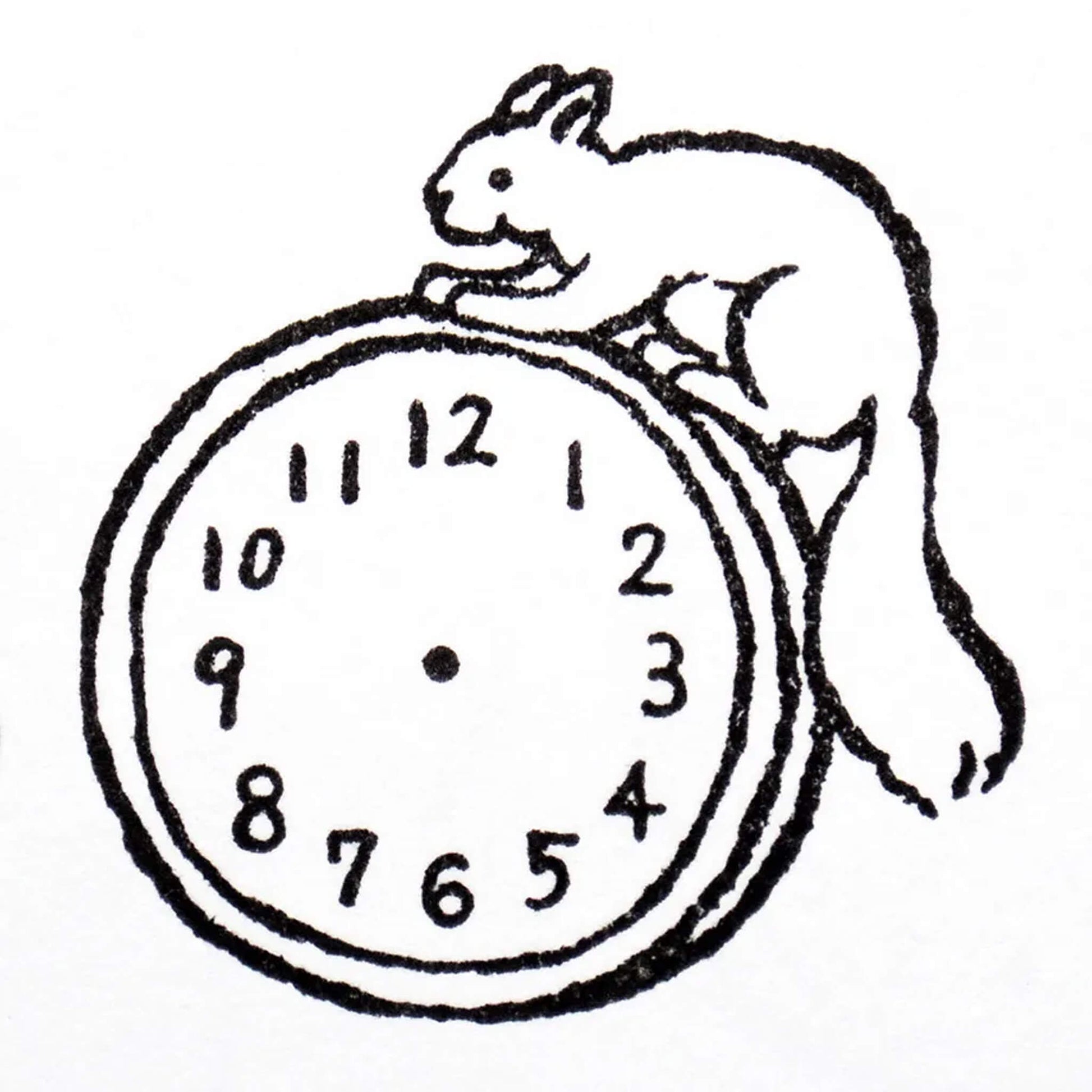 Cozyca Rubber Stamp - Clock and Squirrel - Rubber Stamps