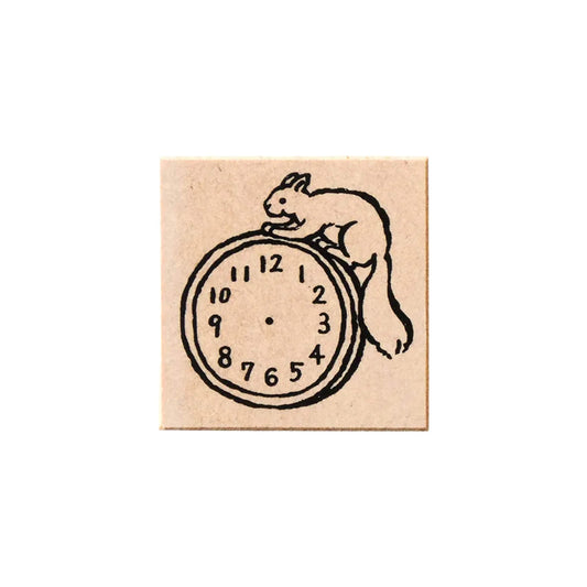 Cozyca Rubber Stamp - Clock and Squirrel - Rubber Stamps