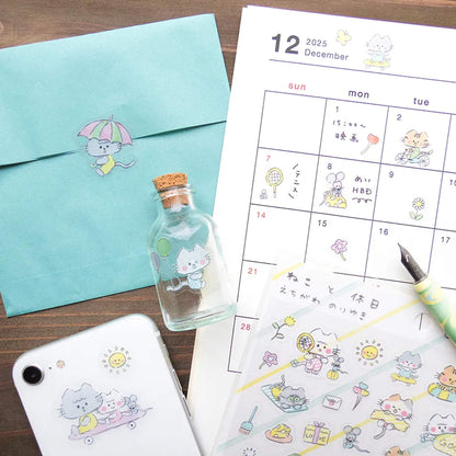 Cozyca Sticker Seal - Cat and Holiday - Sticker Sheets