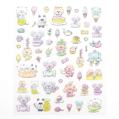 Cozyca Sticker Seal - Snacks and Animals - Sticker Sheets