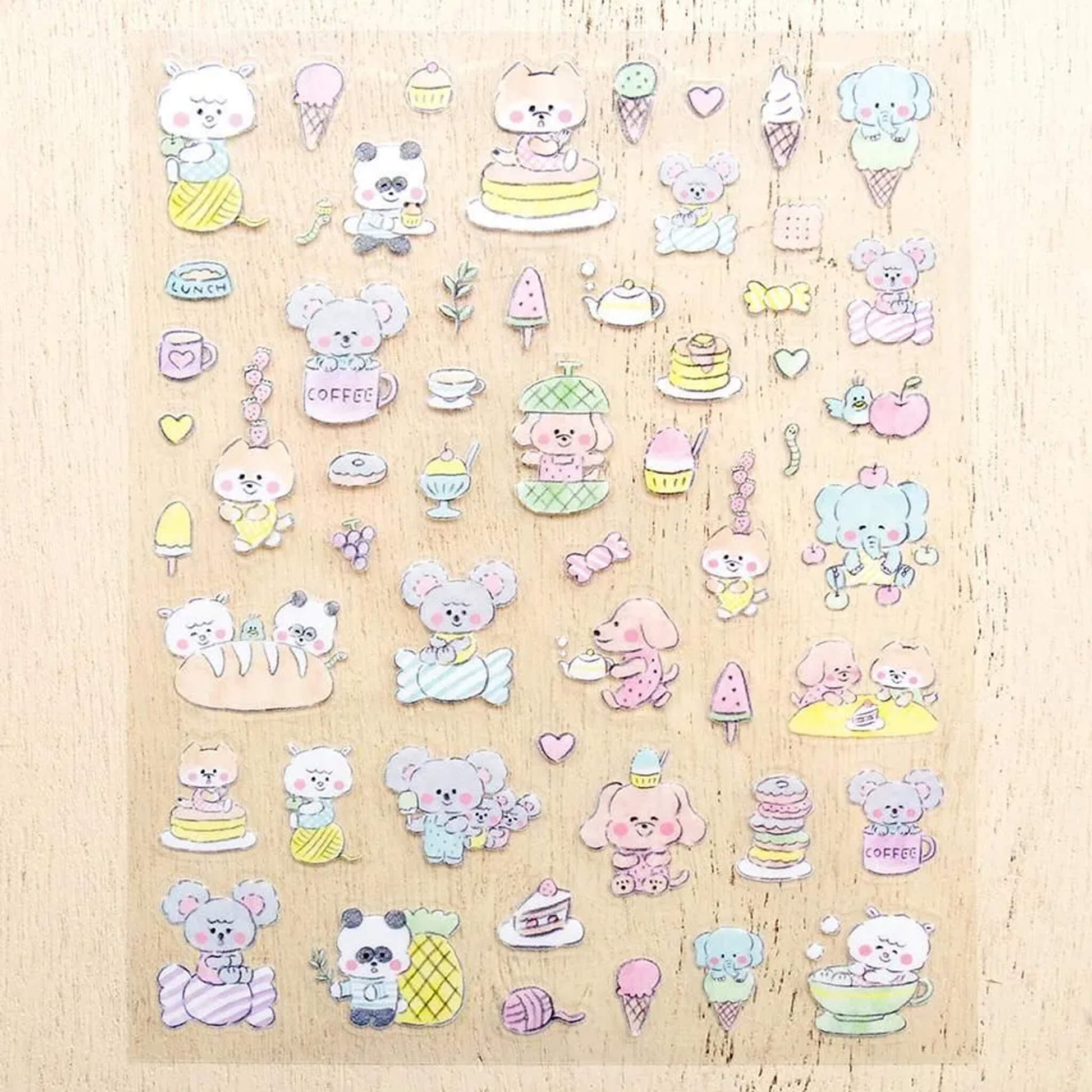 Cozyca Sticker Seal - Snacks and Animals - Sticker Sheets
