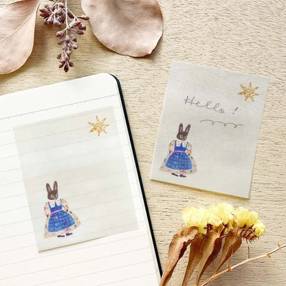 Cozyca Tracing Paper Sticky Notes - Rabbit Garden - Sticky Notes