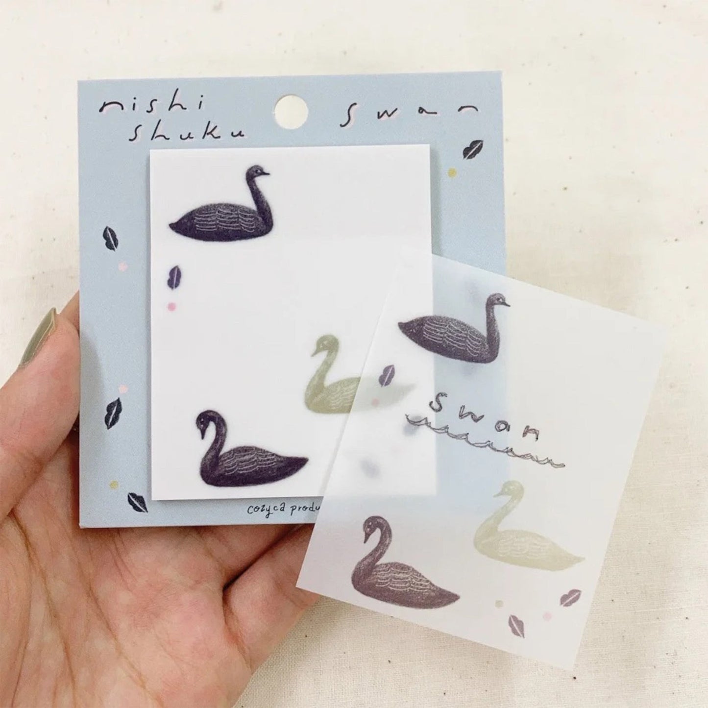 Cozyca Tracing Paper Sticky Notes - Swan - Sticky Notes