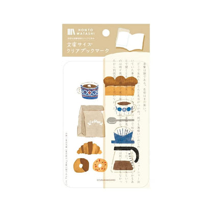 Fukukawa Shiko Clear Bookmark [A6] - Coffee and Bread - Hontowatashi - Bookmarks