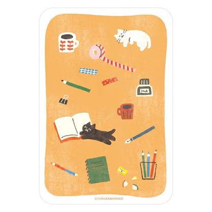 Fukukawa Shiko Clear Bookmark [A6] - Stationery and Cat - Hontowatashi - Bookmarks