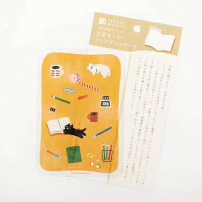 Fukukawa Shiko Clear Bookmark [A6] - Stationery and Cat - Hontowatashi - Bookmarks