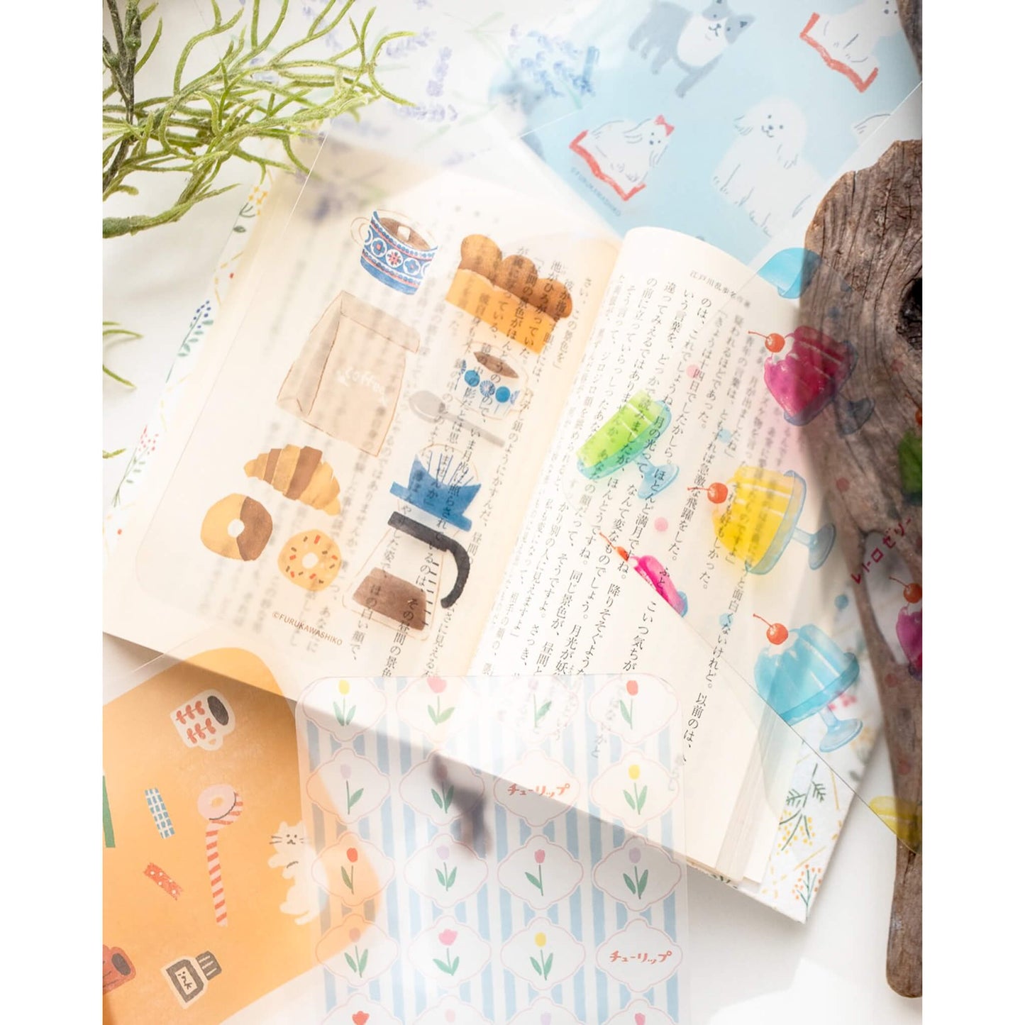 Fukukawa Shiko Clear Bookmark [A6] - Tulip - Hontowatashi - Bookmarks