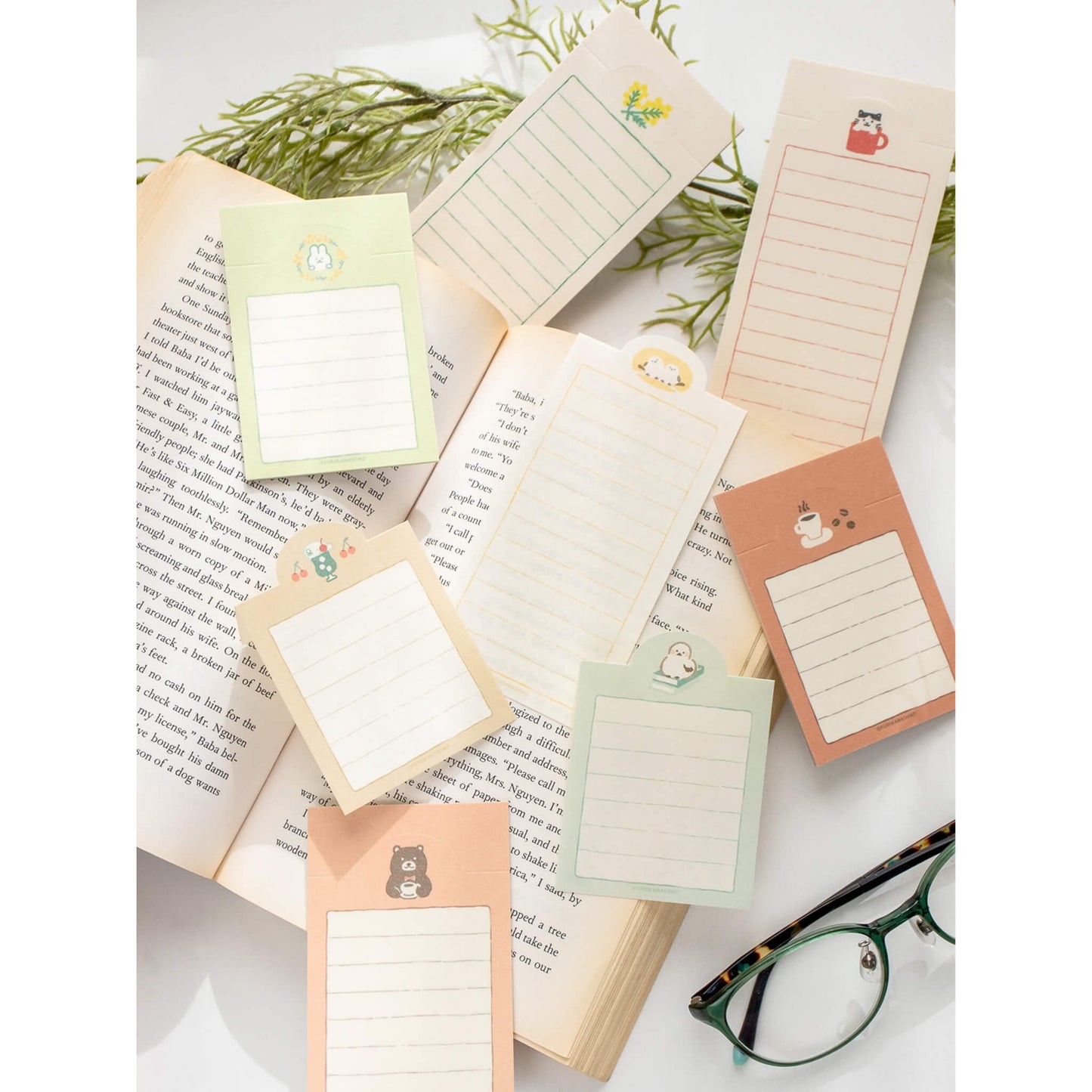 Fukukawa Shiko Soebumi Bookmark Memo Pad - Cafe - Hontowatashi - Memo Bookmarks