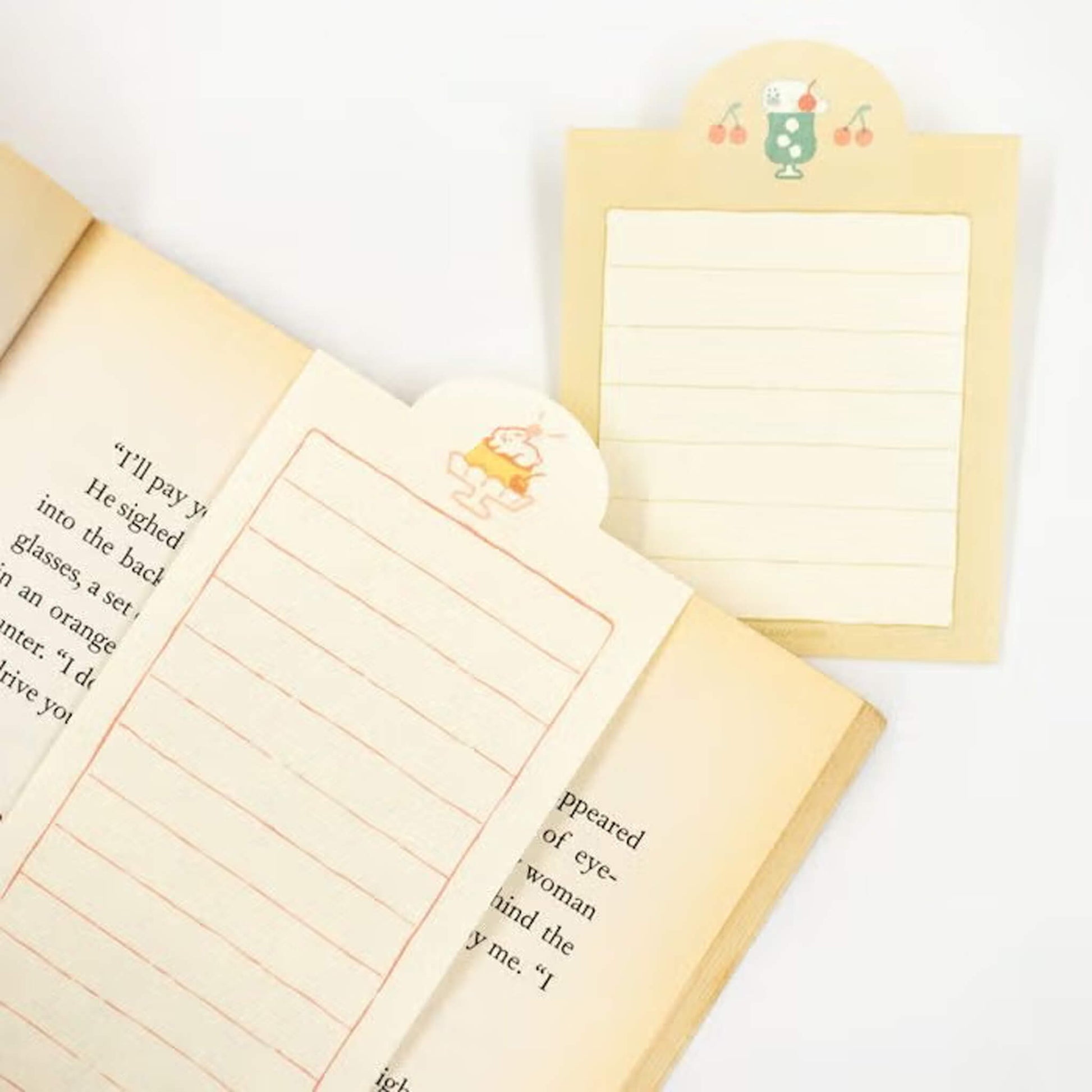Fukukawa Shiko Soebumi Bookmark Memo Pad - Cafe - Hontowatashi - Memo Bookmarks