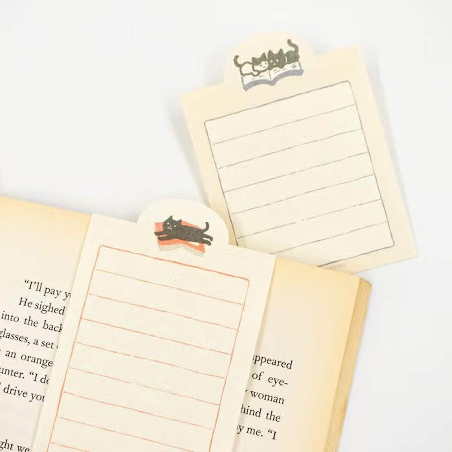Fukukawa Shiko Soebumi Bookmark Memo Pad - Cat - Hontowatashi - Memo Bookmarks