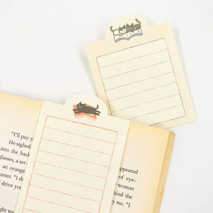 Fukukawa Shiko Soebumi Bookmark Memo Pad - Cat - Hontowatashi - Memo Bookmarks