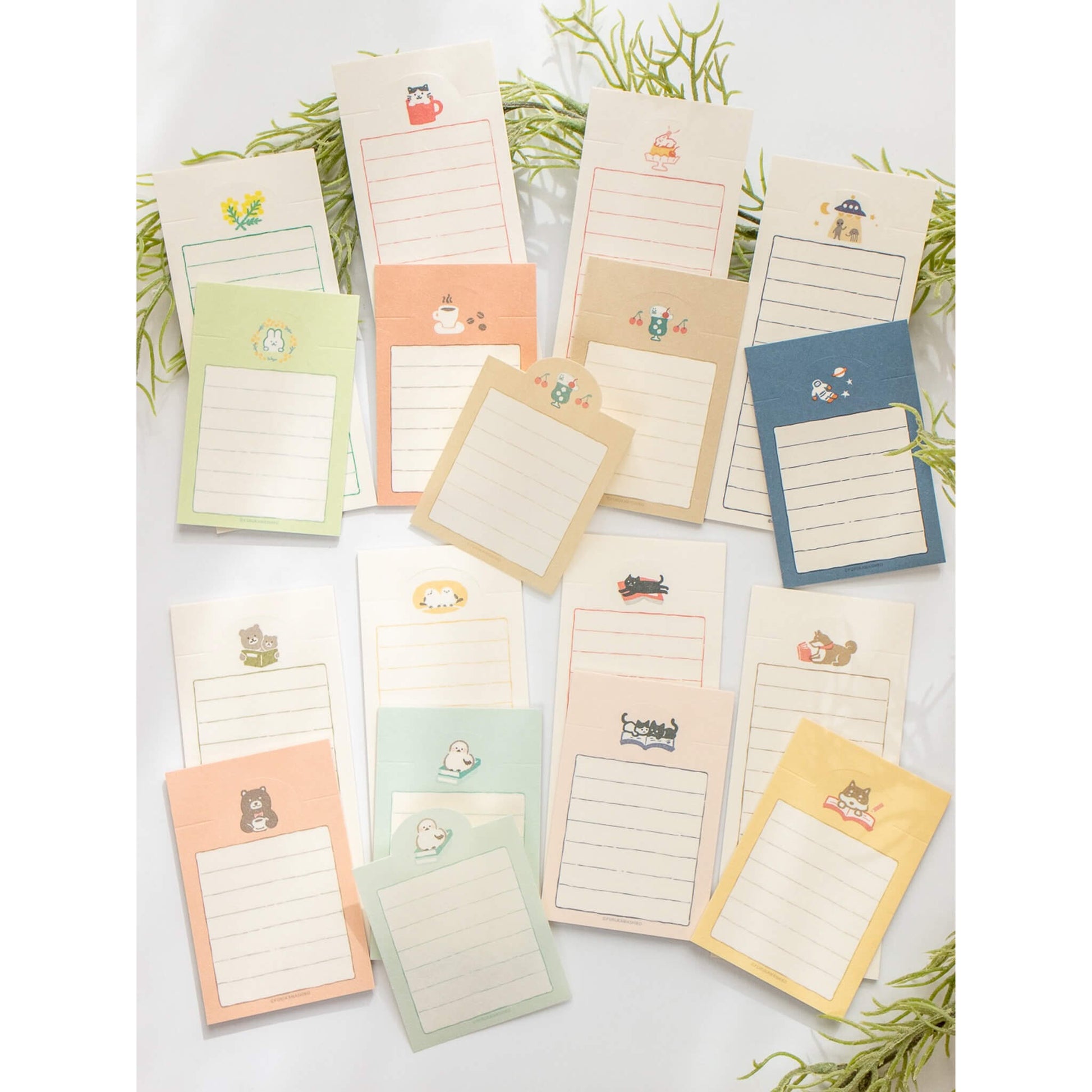 Fukukawa Shiko Soebumi Bookmark Memo Pad - Coffee - Hontowatashi - Memo Bookmarks