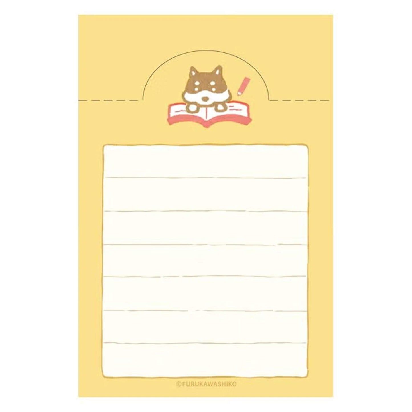 Fukukawa Shiko Soebumi Bookmark Memo Pad - Dog - Hontowatashi - Memo Bookmarks
