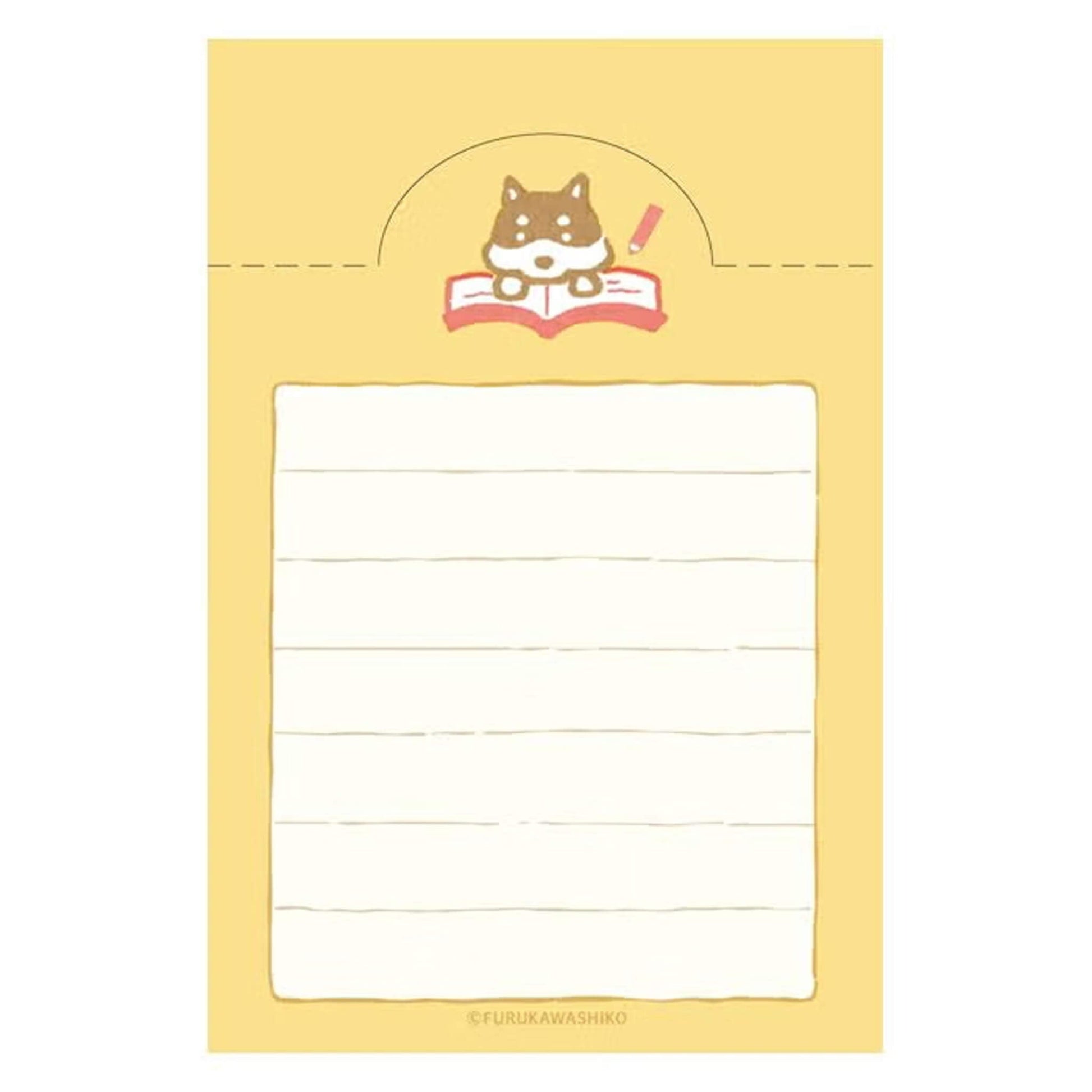 Fukukawa Shiko Soebumi Bookmark Memo Pad - Dog - Hontowatashi - Memo Bookmarks