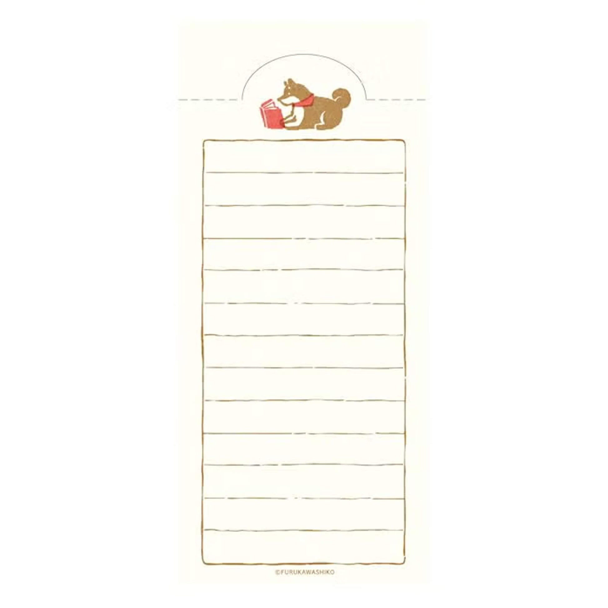 Fukukawa Shiko Soebumi Bookmark Memo Pad - Dog - Hontowatashi - Memo Bookmarks