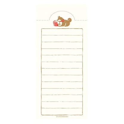 Fukukawa Shiko Soebumi Bookmark Memo Pad - Dog - Hontowatashi - Memo Bookmarks