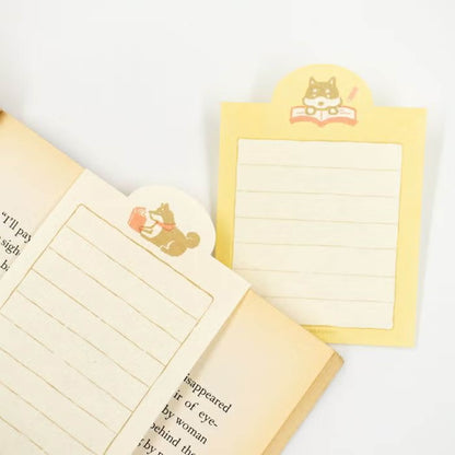 Fukukawa Shiko Soebumi Bookmark Memo Pad - Dog - Hontowatashi - Memo Bookmarks
