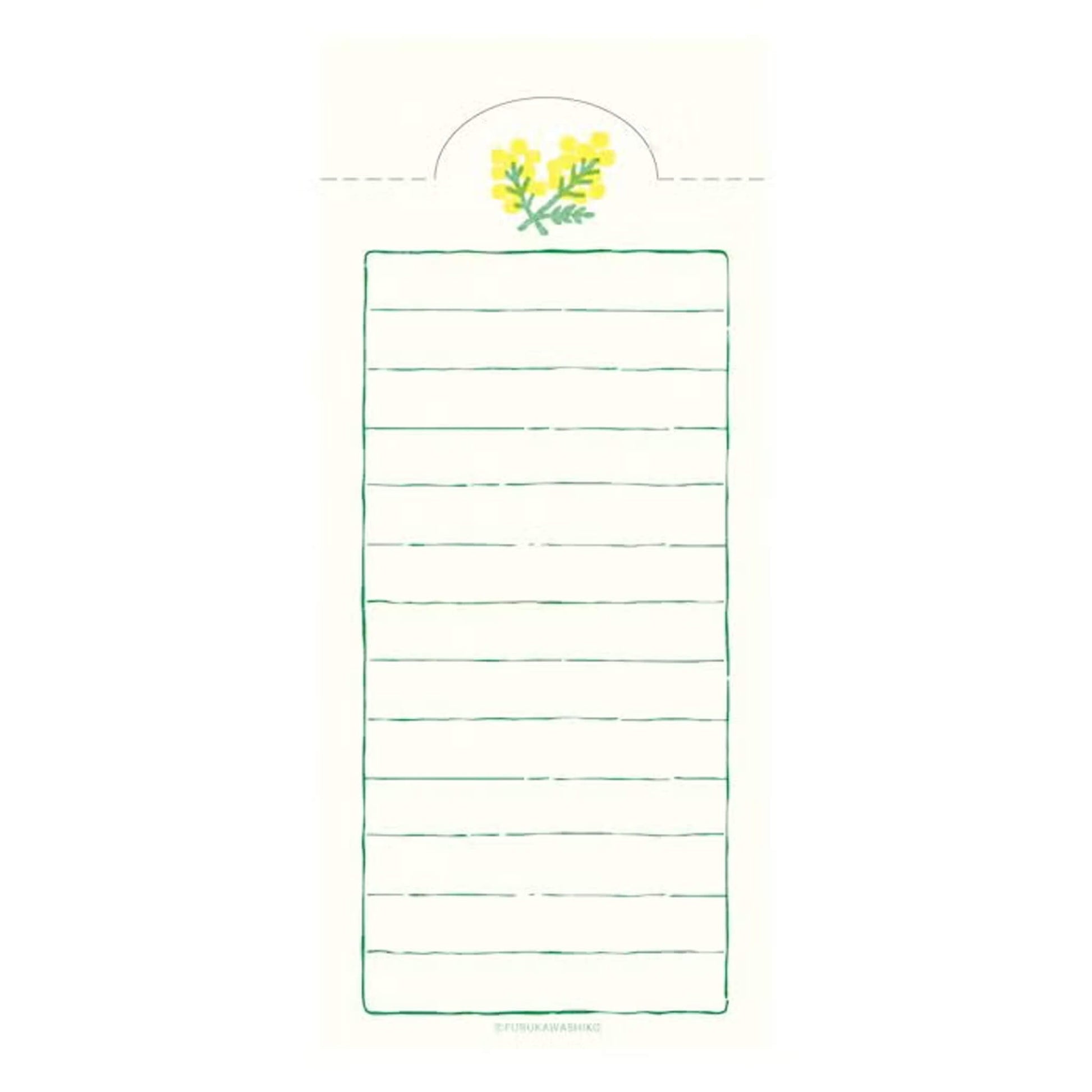 Fukukawa Shiko Soebumi Bookmark Memo Pad - Mimosa - Hontowatashi - Memo Bookmarks