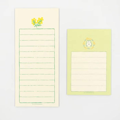 Fukukawa Shiko Soebumi Bookmark Memo Pad - Mimosa - Hontowatashi - Memo Bookmarks