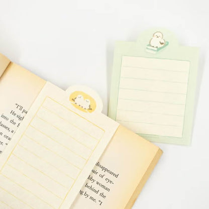 Fukukawa Shiko Soebumi Bookmark Memo Pad - White Bird - Hontowatashi - Memo Bookmarks