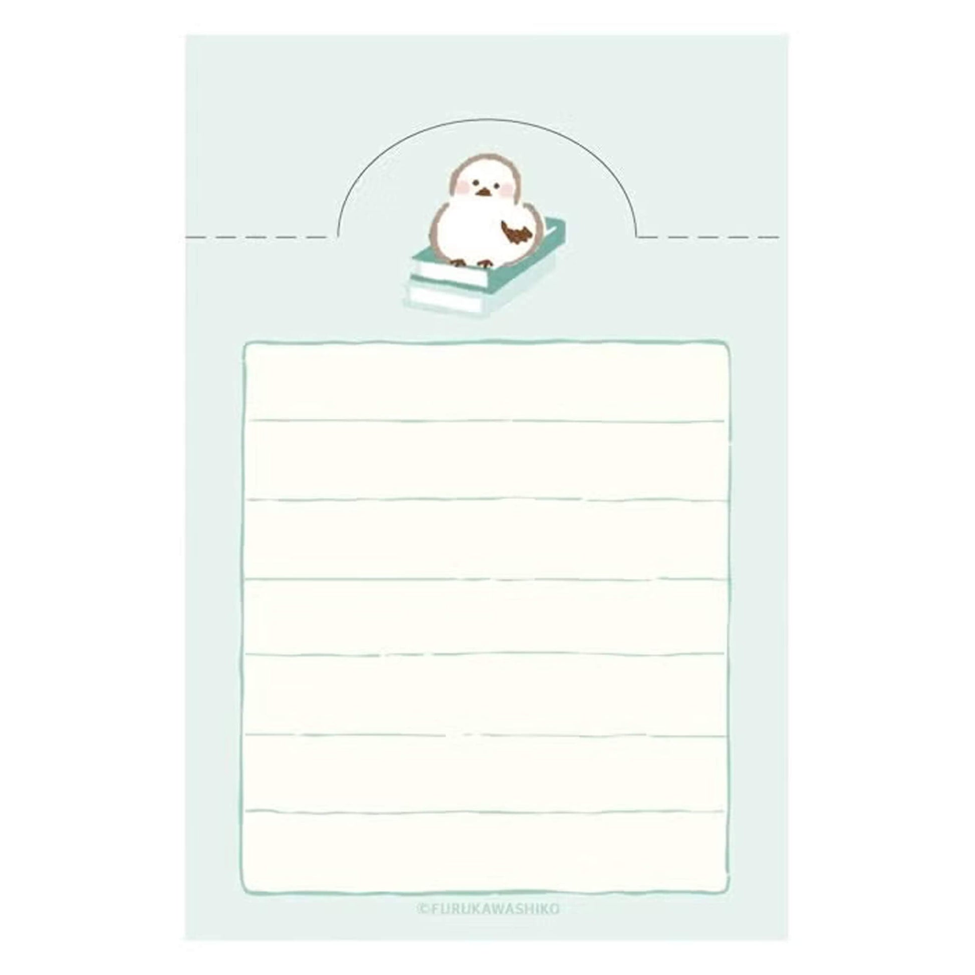 Fukukawa Shiko Soebumi Bookmark Memo Pad - White Bird - Hontowatashi - Memo Bookmarks