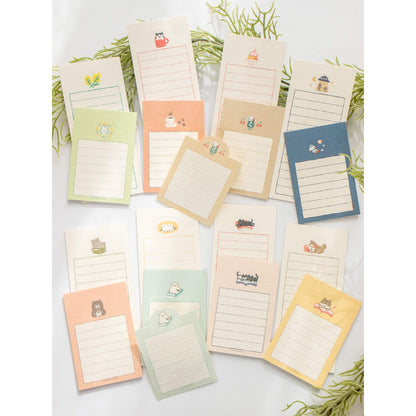 Fukukawa Shiko Soebumi Bookmark Memo Pad - White Bird - Hontowatashi - Memo Bookmarks