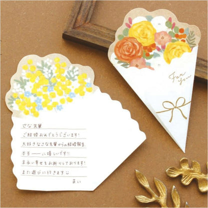 Furukawa Bouquet Letter Set - Mimosa and Baby's Breath - Mini Letter Writing Sets