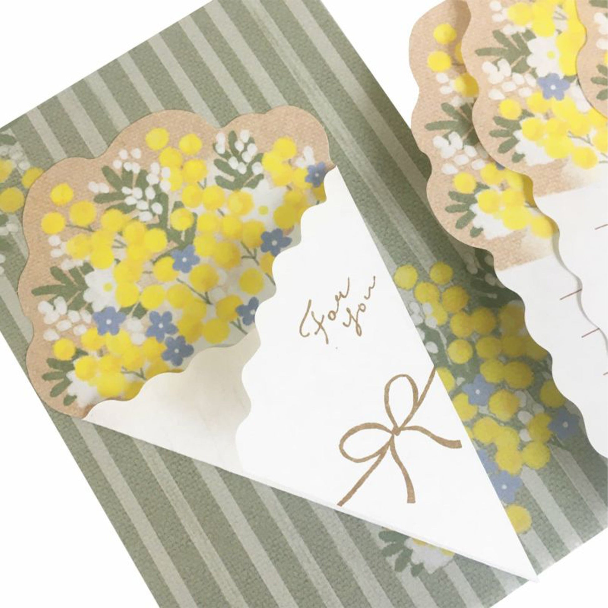 Furukawa Bouquet Letter Set - Mimosa and Baby's Breath - Mini Letter Writing Sets