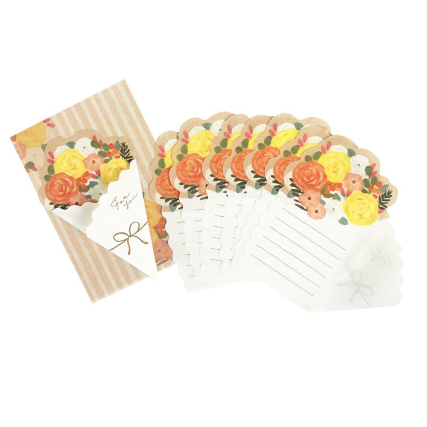 Furukawa Bouquet Letter Set - Yellow Roses - Mini Letter Writing Sets