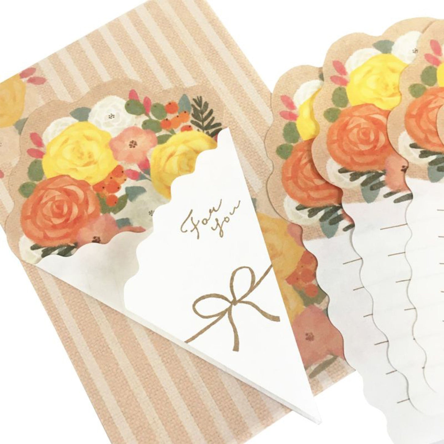 Furukawa Bouquet Letter Set - Yellow Roses - Mini Letter Writing Sets