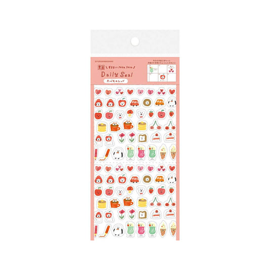 Furukawa Daily Seal Sticker Sheet - Food Red - Sticker Sheets