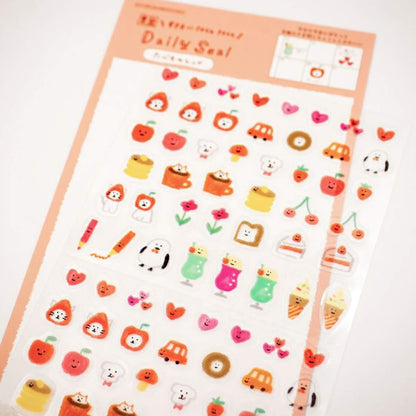 Furukawa Daily Seal Sticker Sheet - Food Red - Sticker Sheets