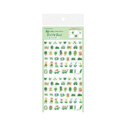 Furukawa Daily Seal Sticker Sheet - Outing Green - Sticker Sheets