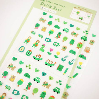 Furukawa Daily Seal Sticker Sheet - Outing Green - Sticker Sheets