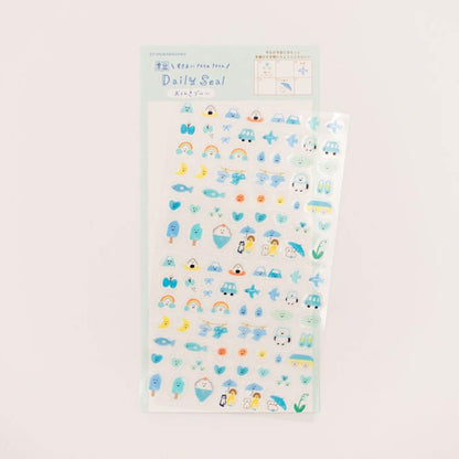 Furukawa Daily Seal Sticker Sheet - Weather Blue - Sticker Sheets