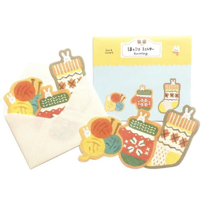 Furukawa Die Cut Mini Letter Set - Knitting - Mini Letter Writing Sets