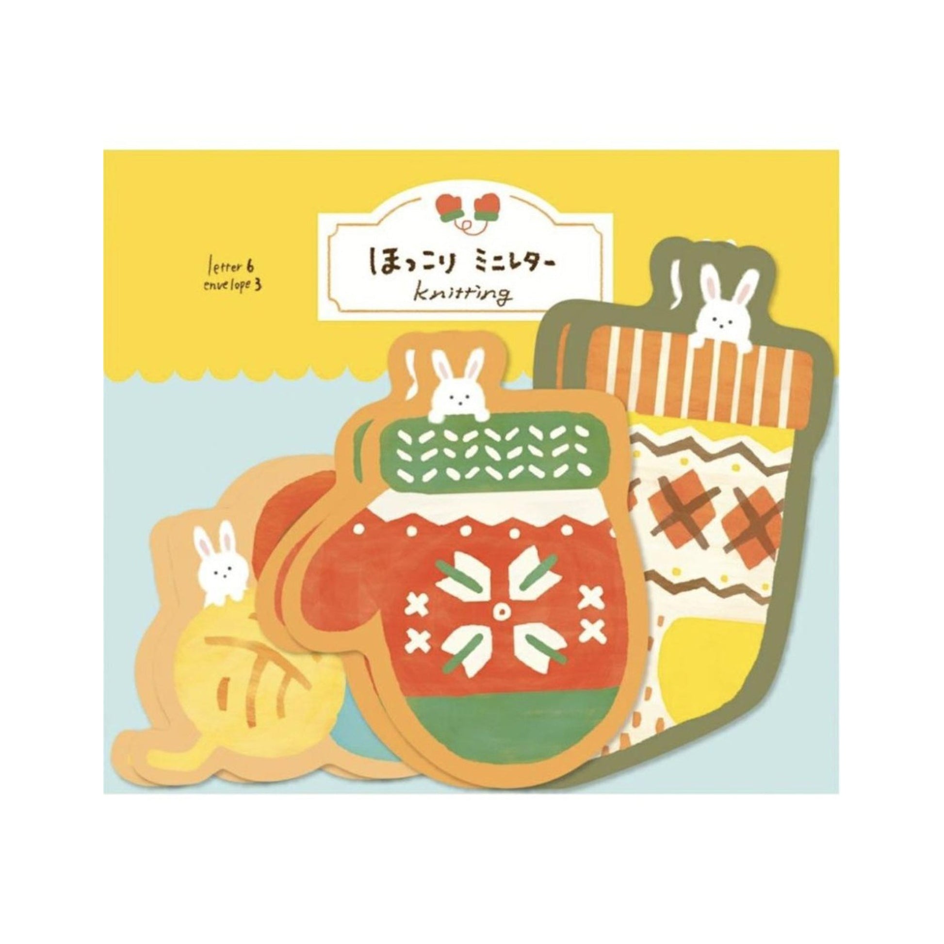 Furukawa Die Cut Mini Letter Set - Knitting - Mini Letter Writing Sets