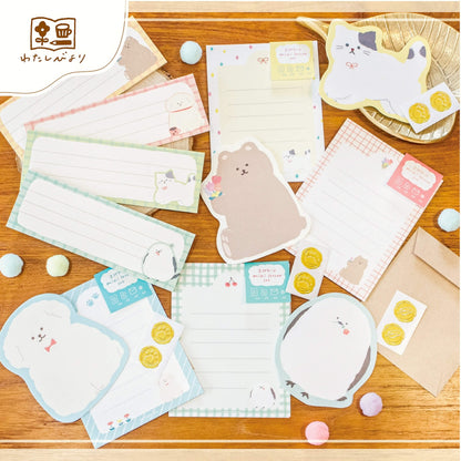 Furukawa Die Cut Mini Letter Set Limited - Fluffy Bear - Mini Letter Writing Sets