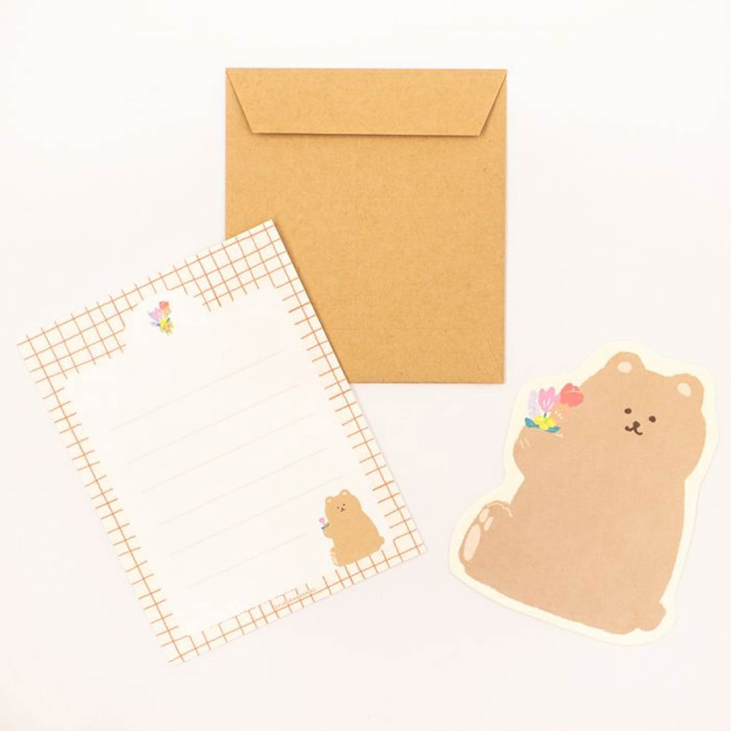 Furukawa Die Cut Mini Letter Set Limited - Fluffy Bear - Mini Letter Writing Sets