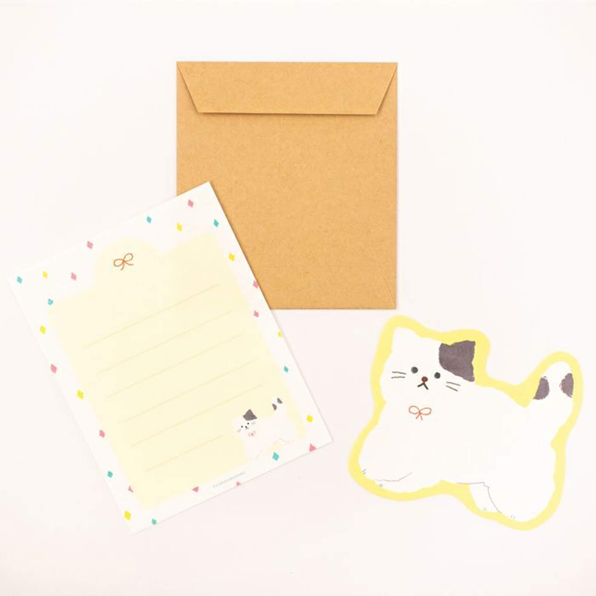 Furukawa Die Cut Mini Letter Set Limited - Fluffy Kitty - Mini Letter Writing Sets