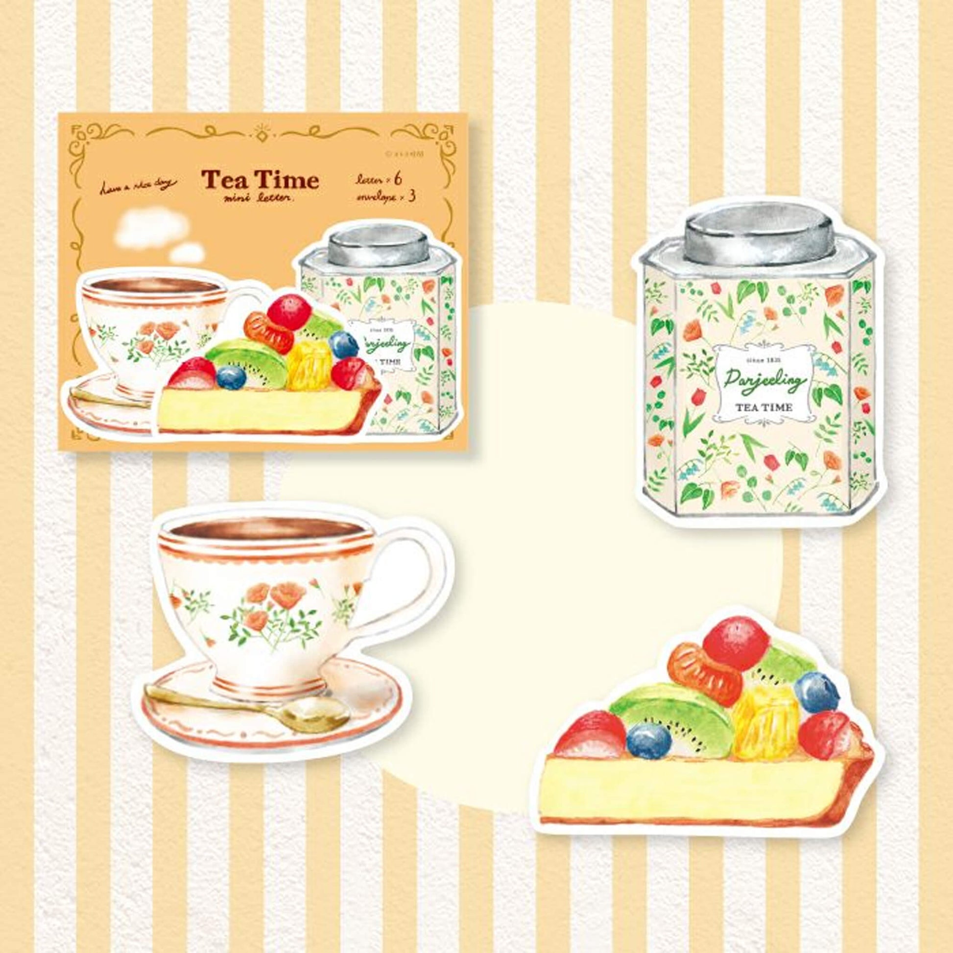 Furukawa Die Cut Mini Letter Set - Tea Time & Darjeeling - Mini Letter Writing Sets