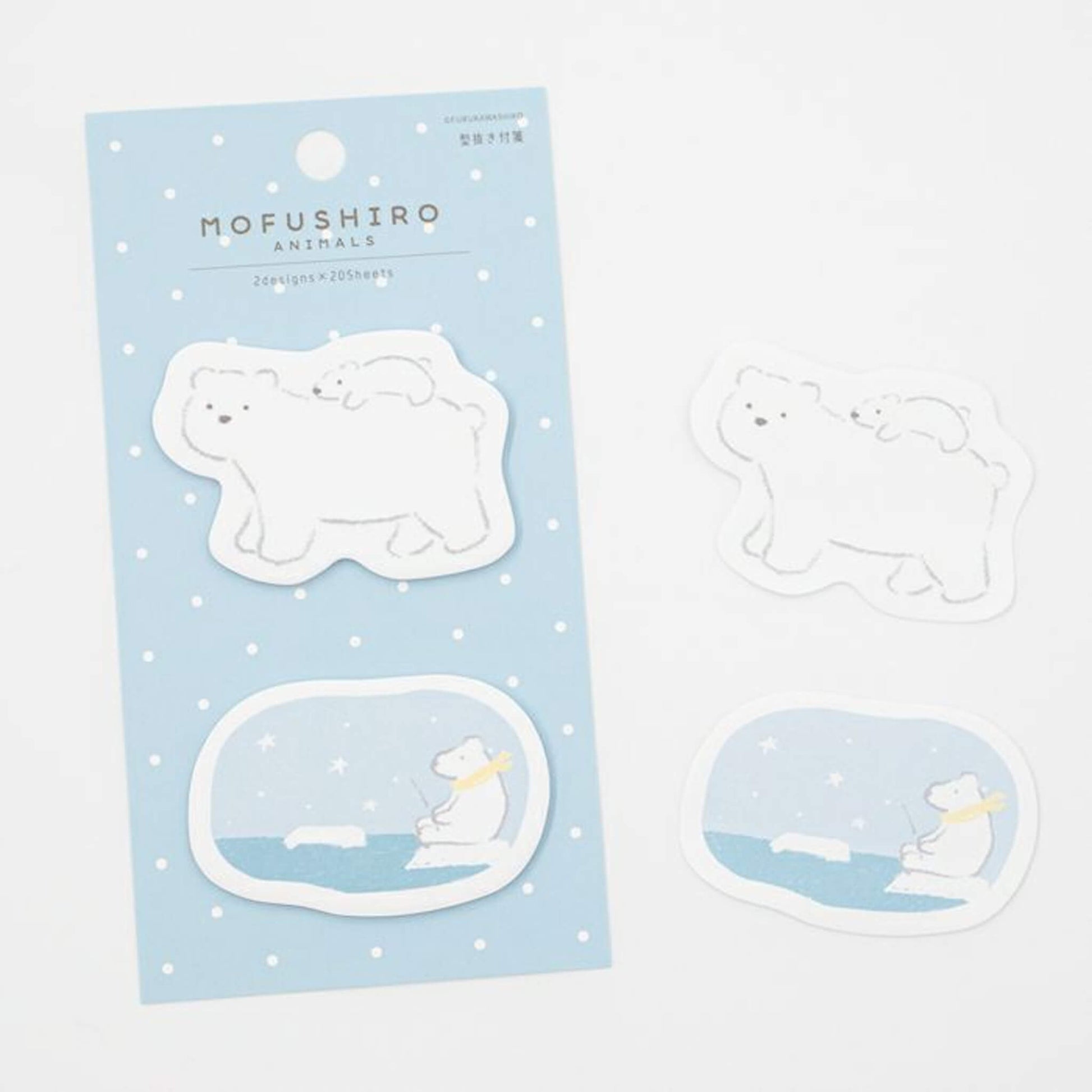 Furukawa Die Cut Sticky Notes Wa - Life 2024 Winter Limited - Polar Bear - Sticky Notes