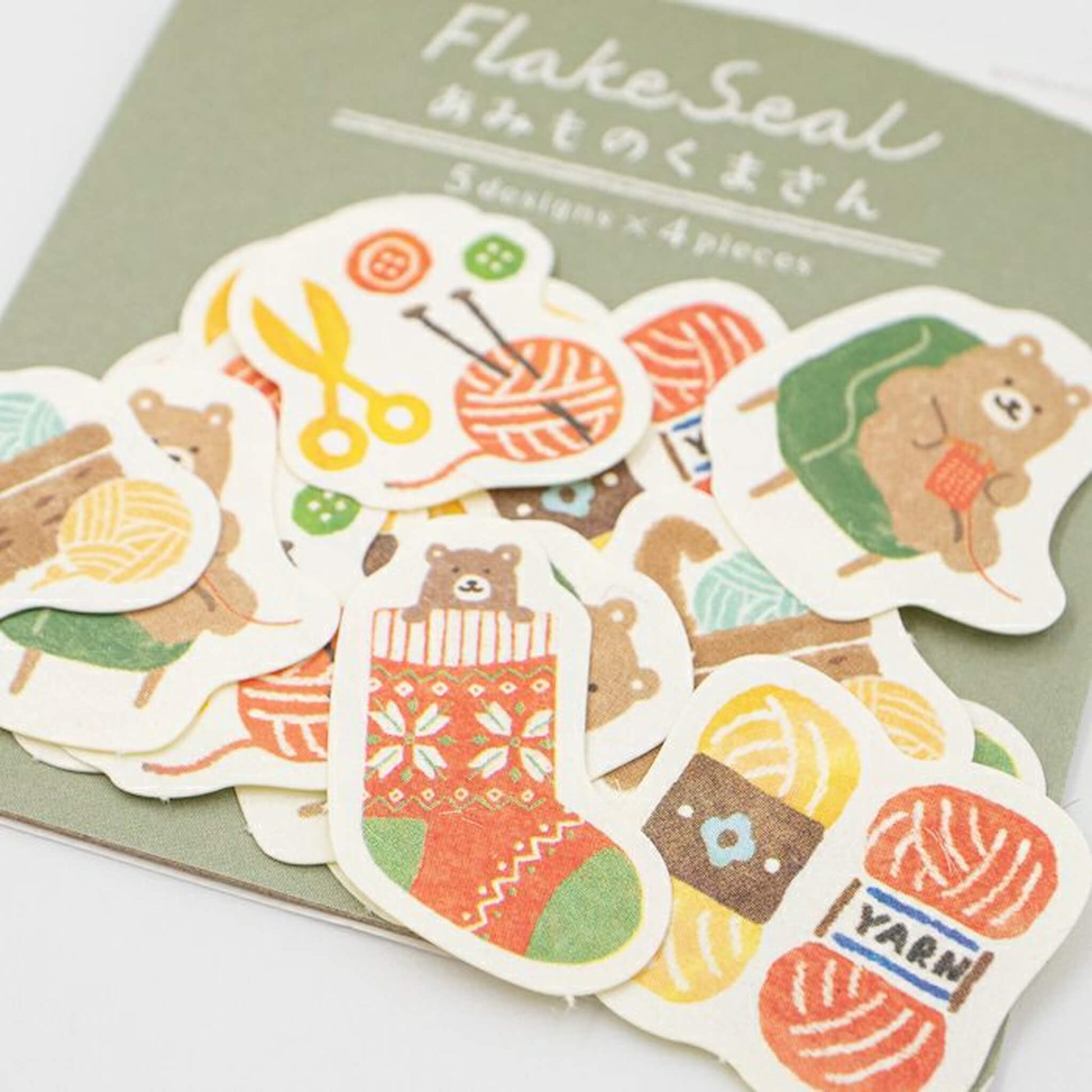 Furukawa Flake Sticker Wa - Life 2024 Winter Limited - Knitting Bear - Flake Stickers