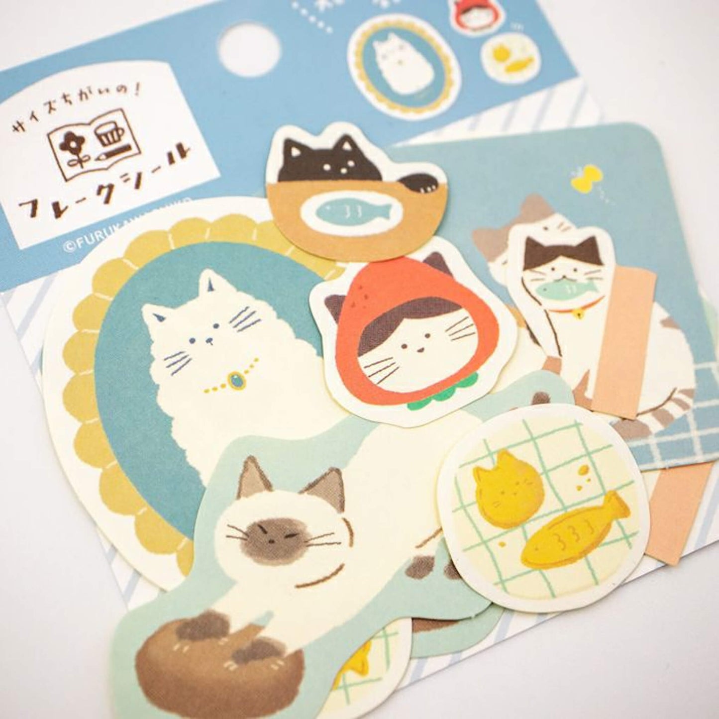 Furukawa Flake Stickers in Two Sizes - Cats - Flake Stickers