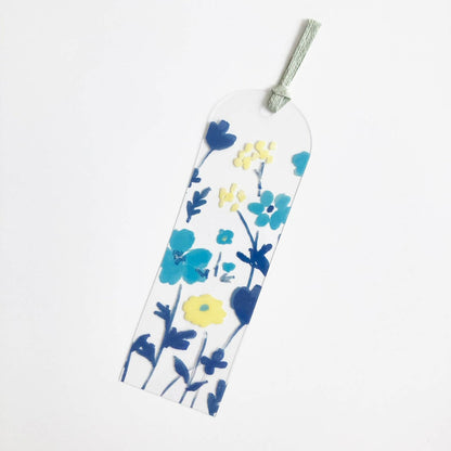 Furukawa Hontowatashi Clear Bookmark - Blue Flower - Bookmarks