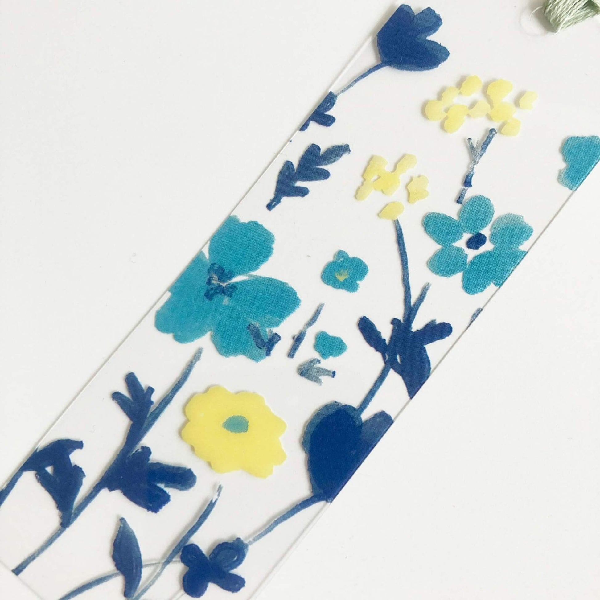 Furukawa Hontowatashi Clear Bookmark - Blue Flower - Bookmarks