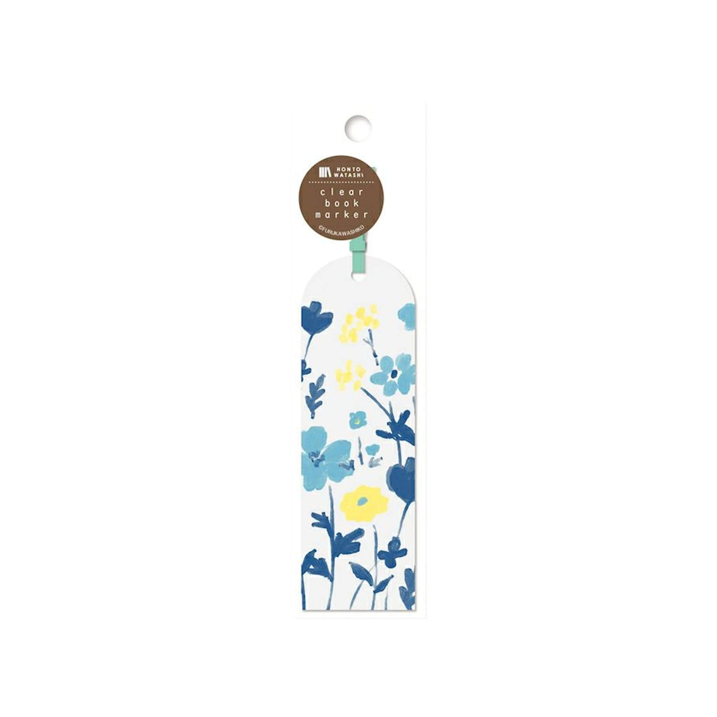 Furukawa Hontowatashi Clear Bookmark - Blue Flower - Bookmarks