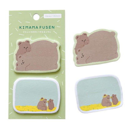 Furukawa Kimama Sticky Notes - Lounging Bear - Sticky Notes