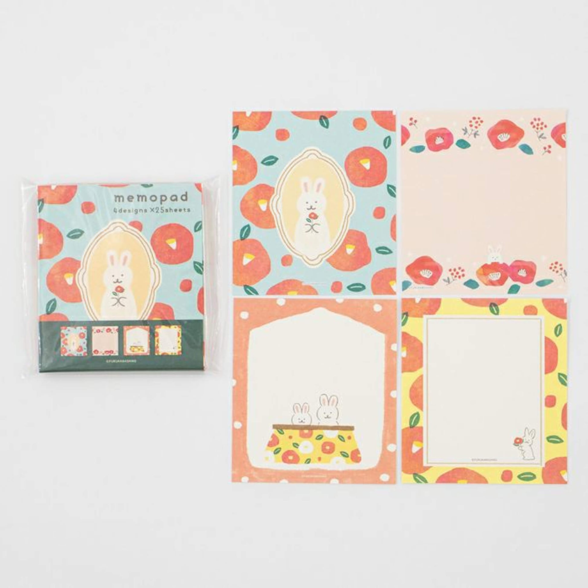 Furukawa Memo Pad Wa - Life 2024 Winter Limited - Camellia and Rabbit - Memo Pads