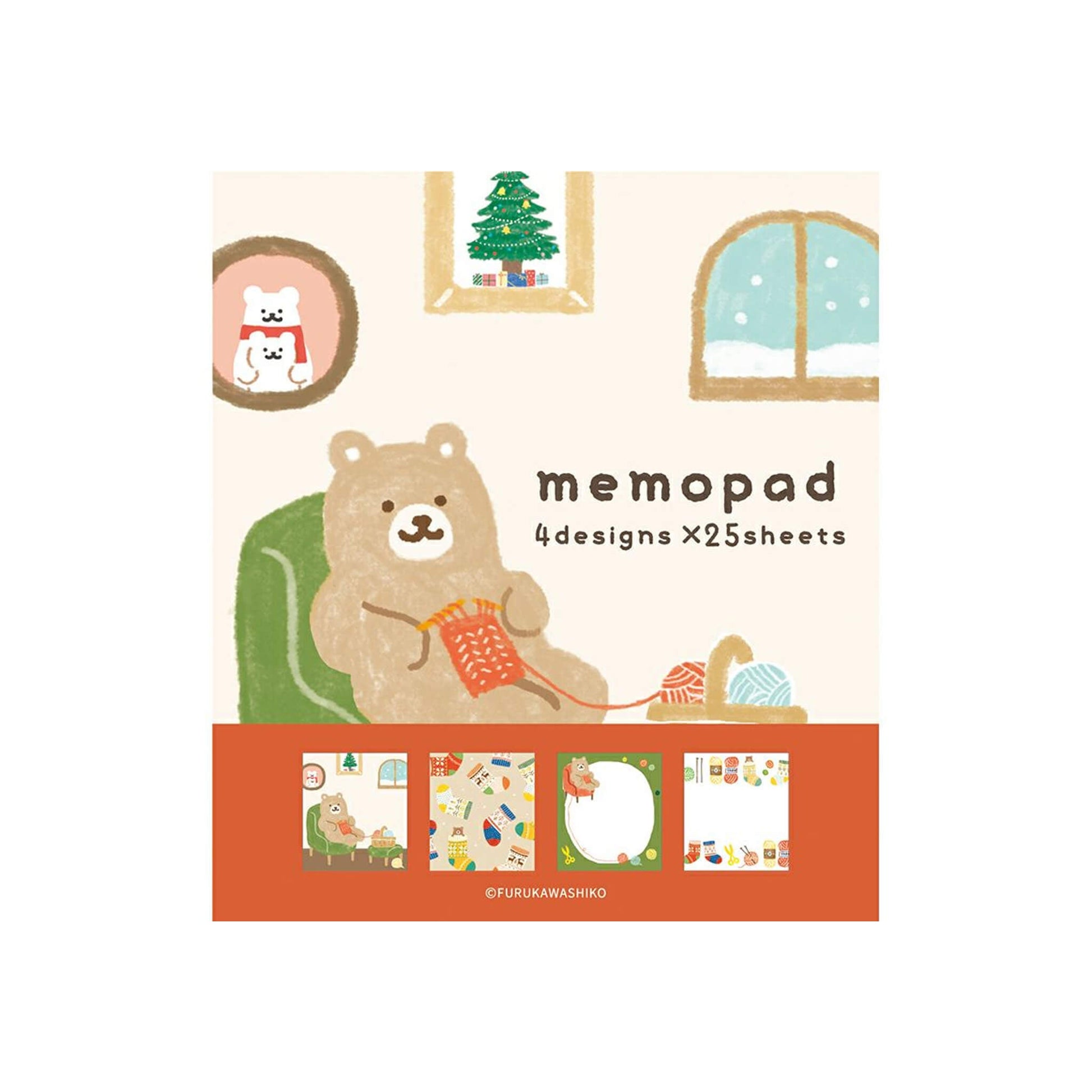 Furukawa Memo Pad Wa - Life 2024 Winter Limited - Knitting Bear - Memo Pads